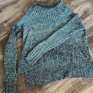 American Eagle teal/blue high neck knit sweater